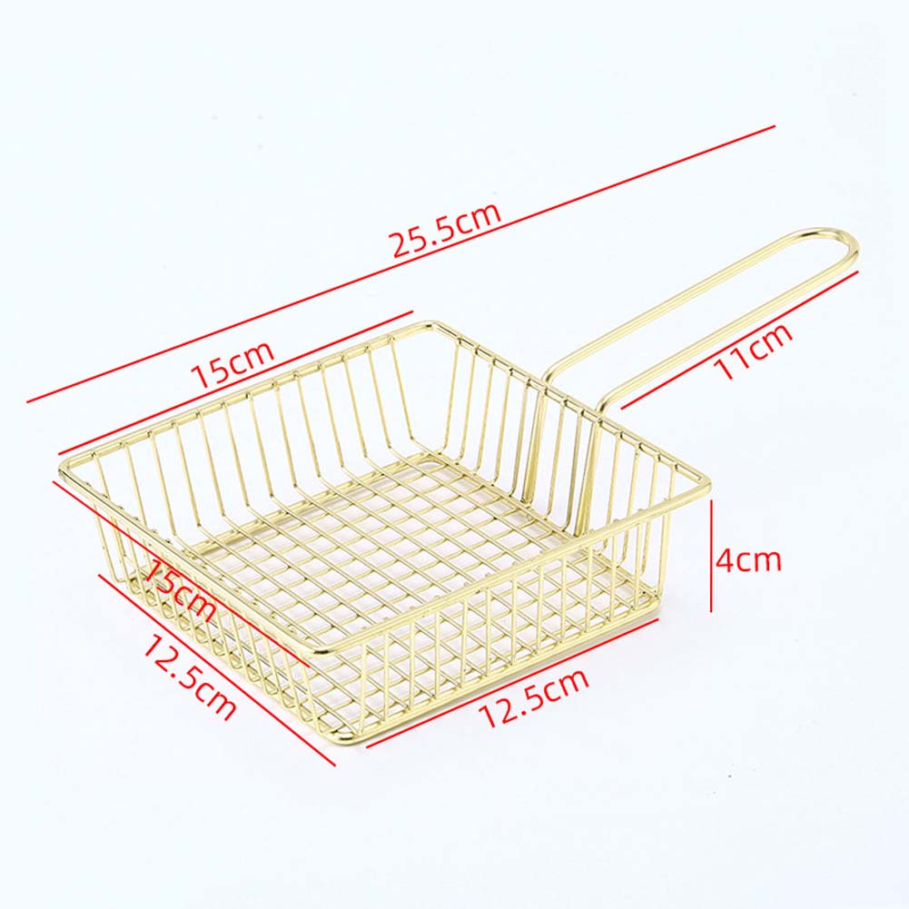 Food Snacks Basket - Stainless Steel Square Fry Basket for