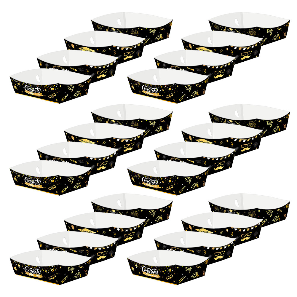 Food Snacks For Party - 24Pcs Graduation Paper Food Trays Festive
