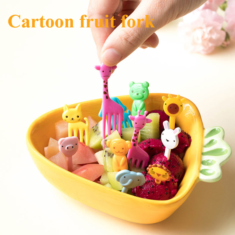 Food Snacks For Party - 10pcs Animal Farm Fruit Fork Mini