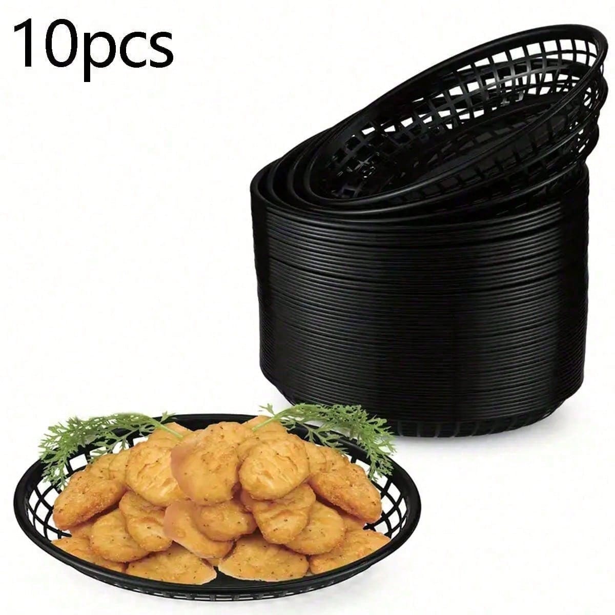10 Oval Plastic Baskets, Porta - Food Snacks Basket 评论和价格