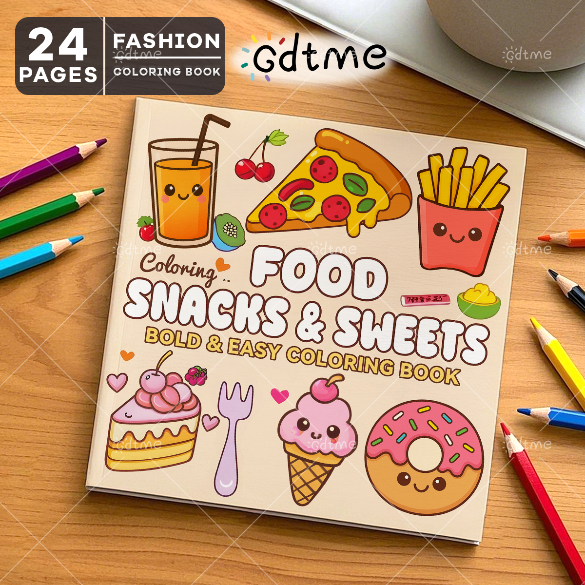 FOOD SNACKS & SWEETS Themed Co - Food And Snacks Coloring Book 评论和价格
