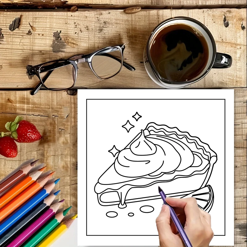 Easy Food and Snacks Coloring  - Food And Snacks Coloring Book 评论和价格