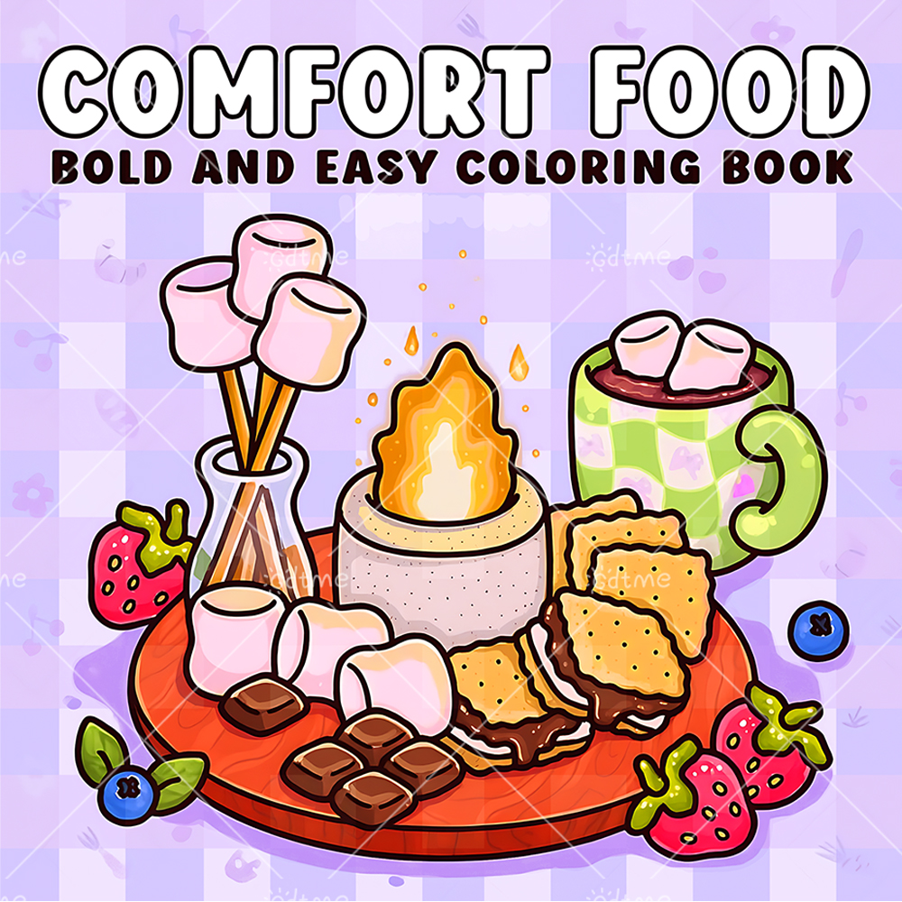 COMFORT FOOD BOLD AND EASY 24  - Food And Snacks Coloring Book 评论和价格