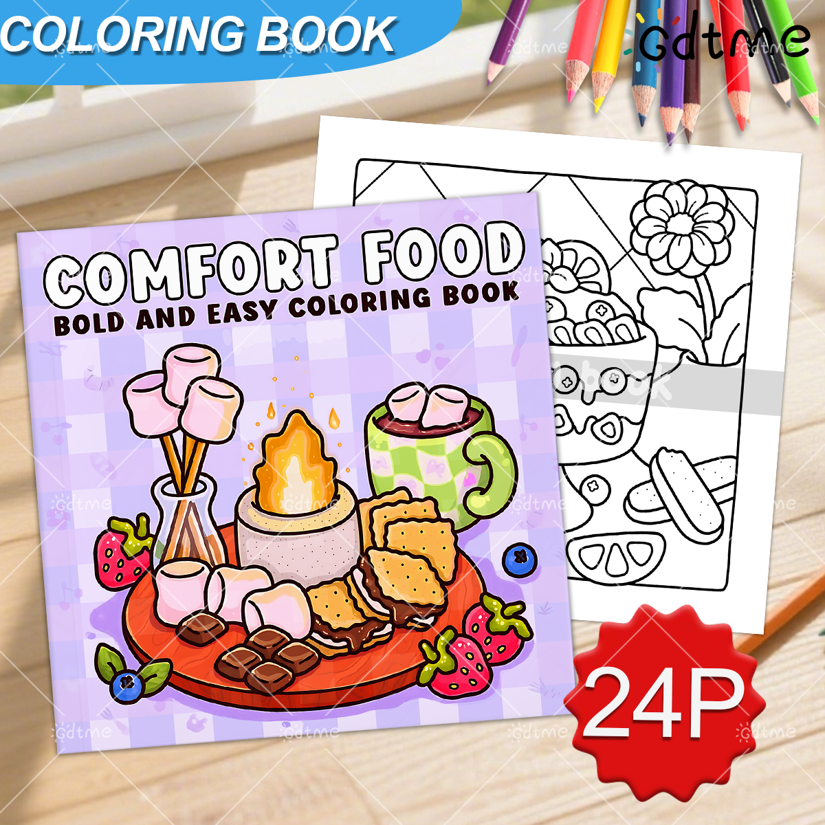 COMFORT FOOD BOLD AND EASY 24  - Food And Snacks Coloring Book 评论和价格