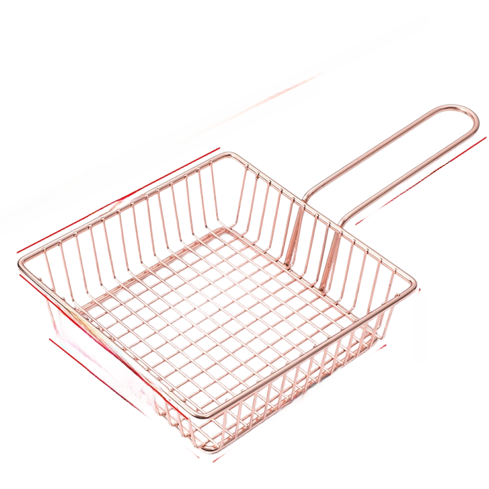 Stainless Steel Square Fry Bas - Food Snacks Basket 评论和价格