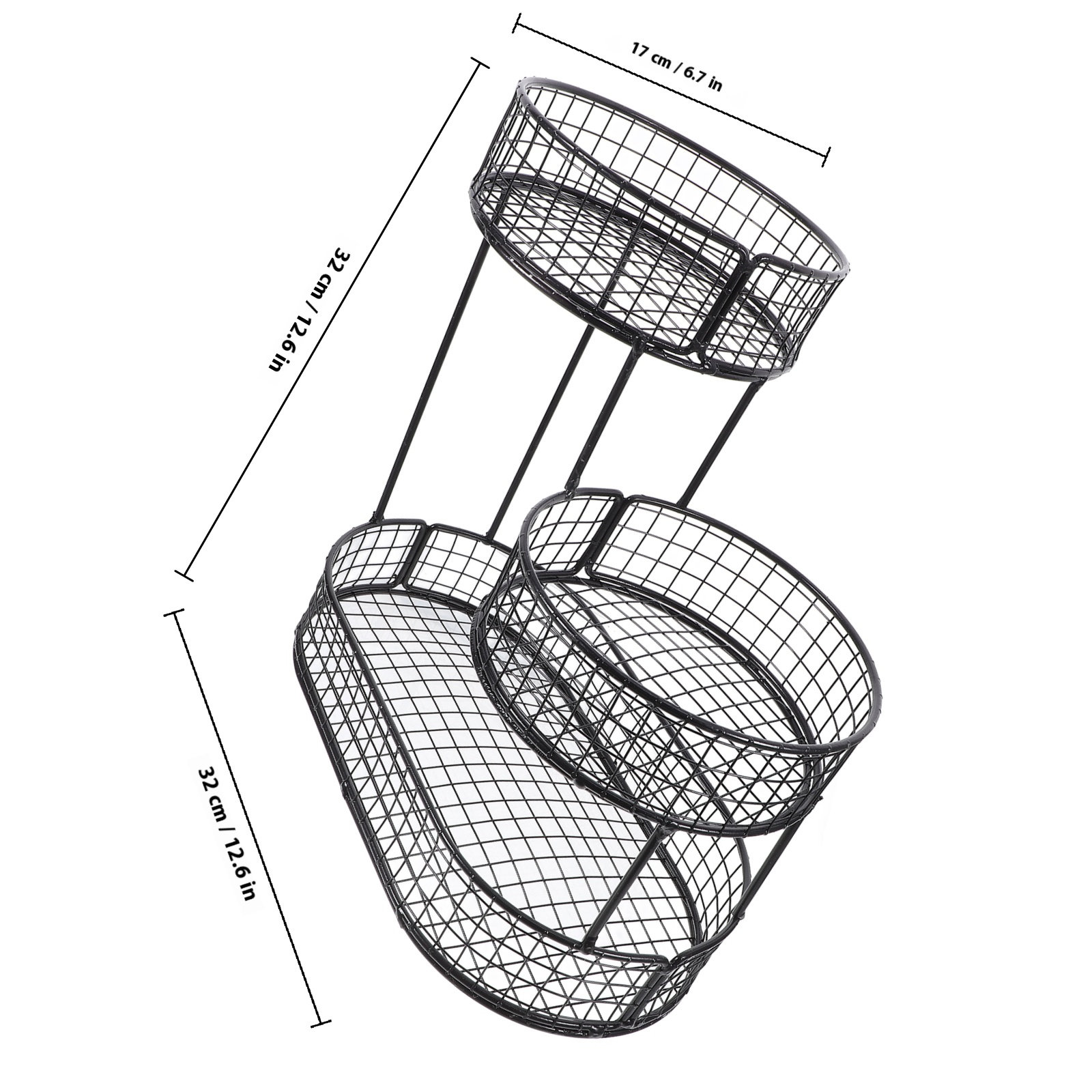 3-Tier Metal Wire Fruit Basket - Food Snacks Basket 评论和价格
