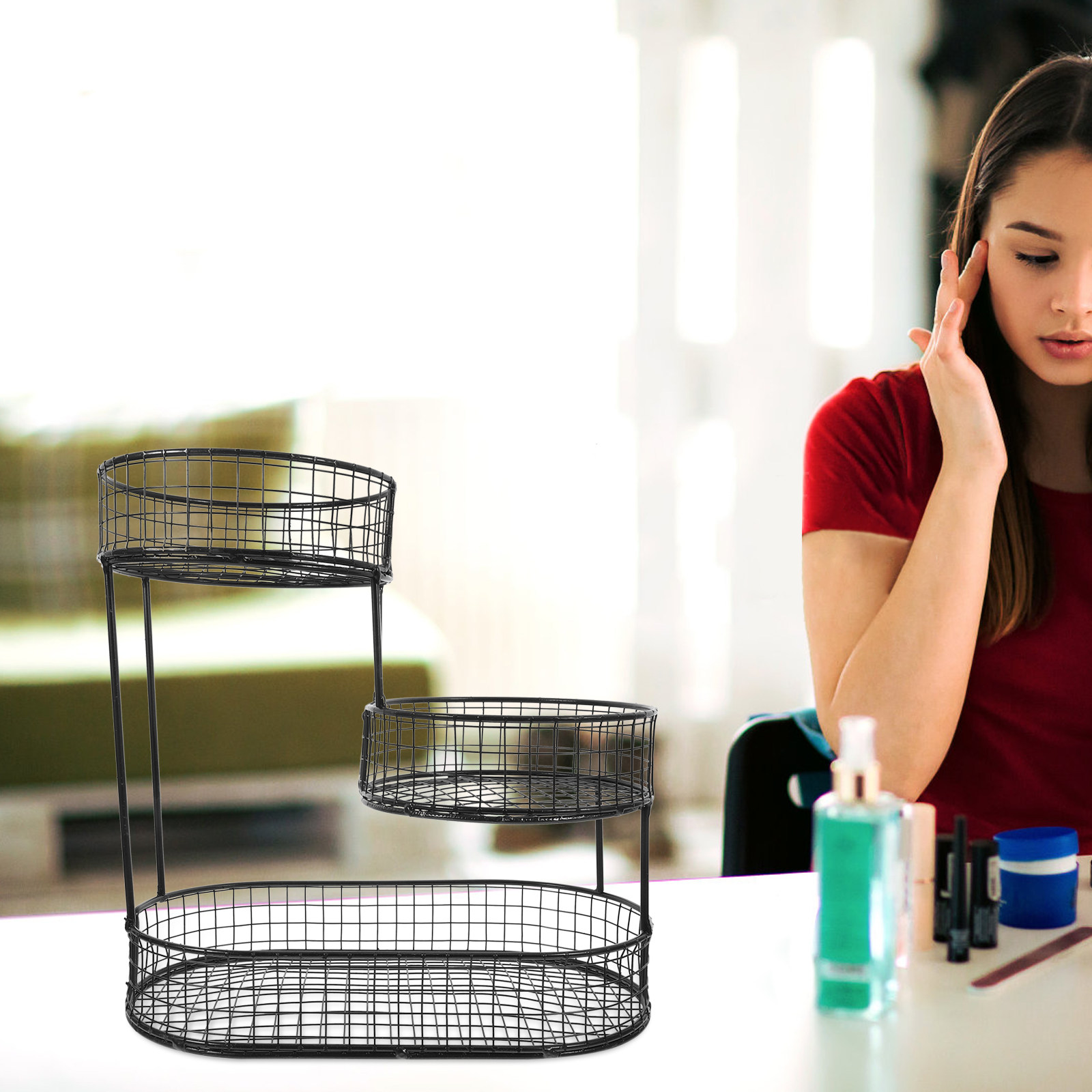 3-Tier Metal Wire Fruit Basket - Food Snacks Basket 评论和价格