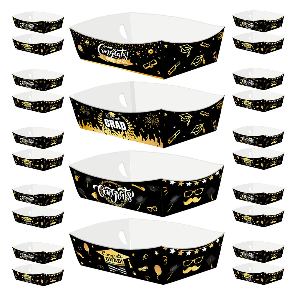 24Pcs Graduation Paper Food Tr - Food Snacks For Party 评论和价格