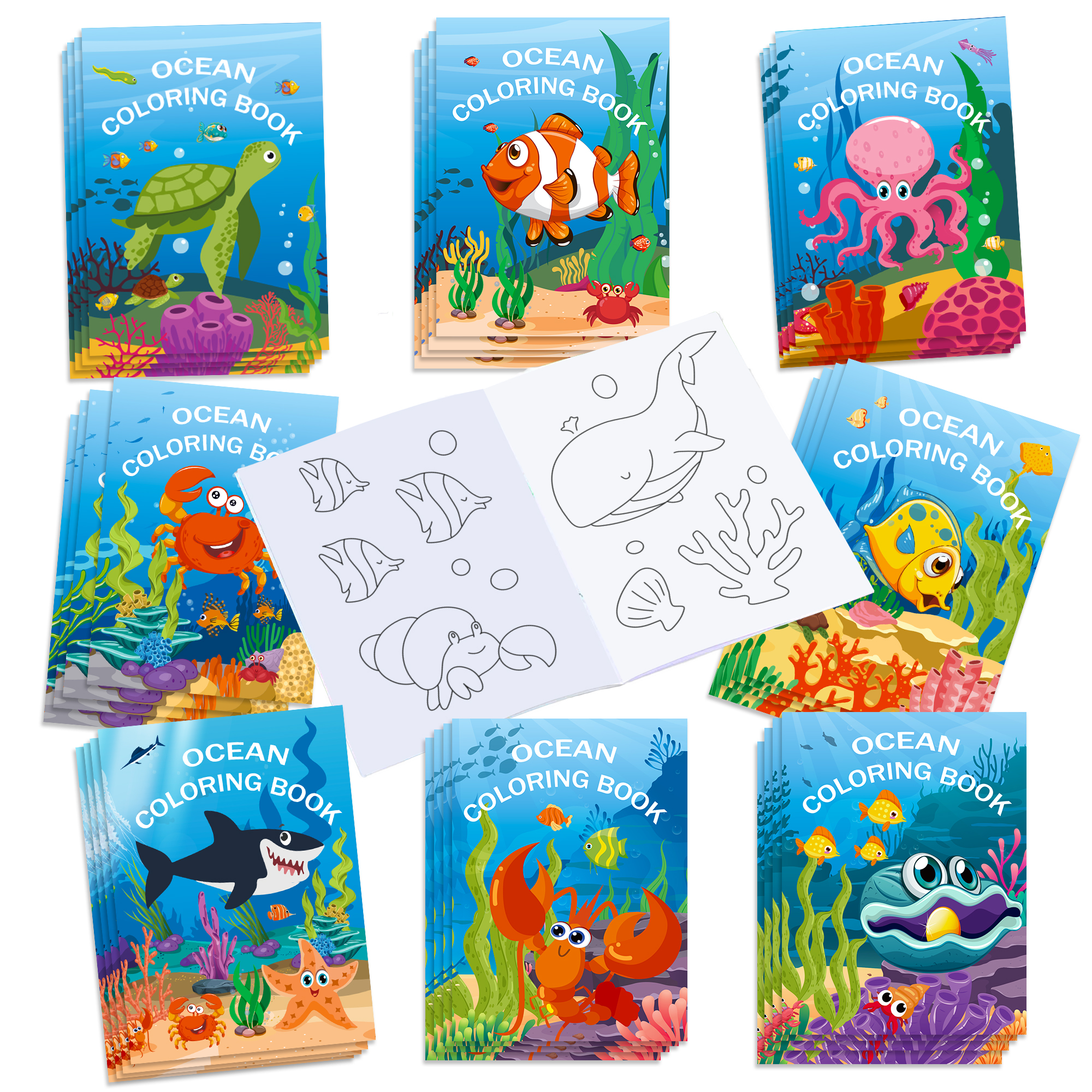 16pcs Cartoon Underwater World - Food And Snacks Coloring Book 评论和价格