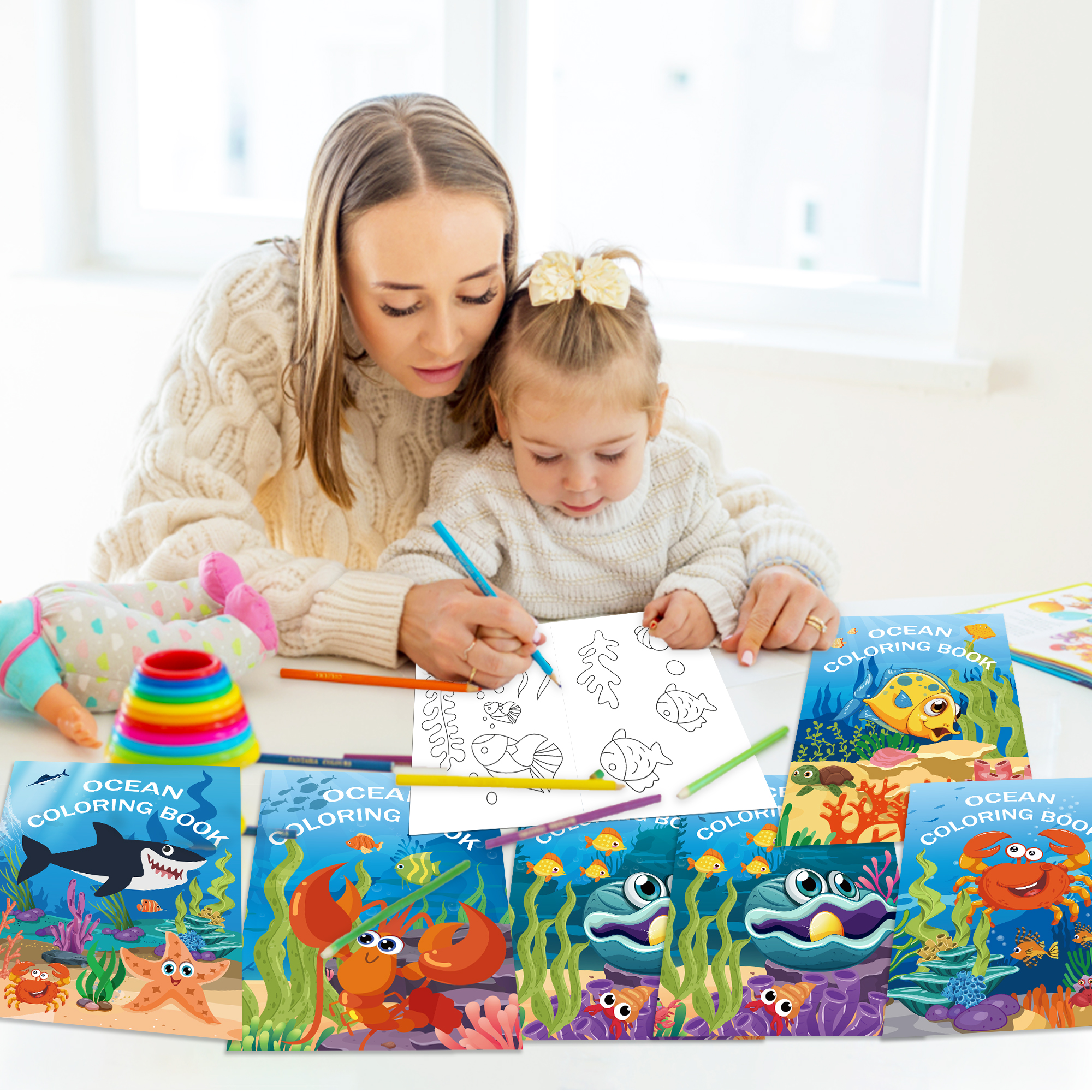 16pcs Cartoon Underwater World - Food And Snacks Coloring Book 评论和价格