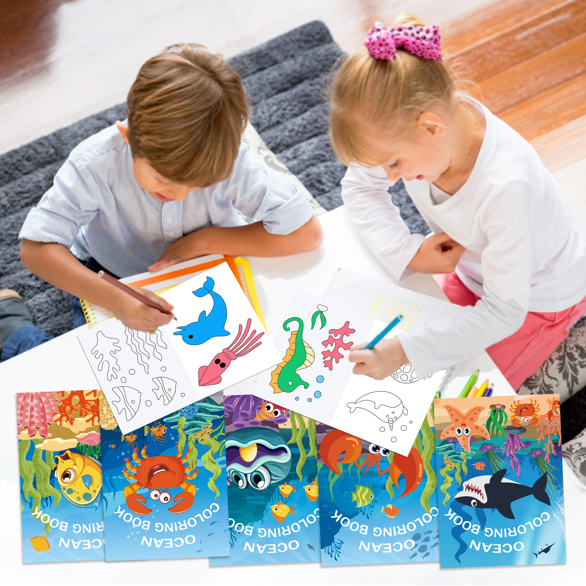 16pcs Cartoon Underwater World - Food And Snacks Coloring Book 评论和价格