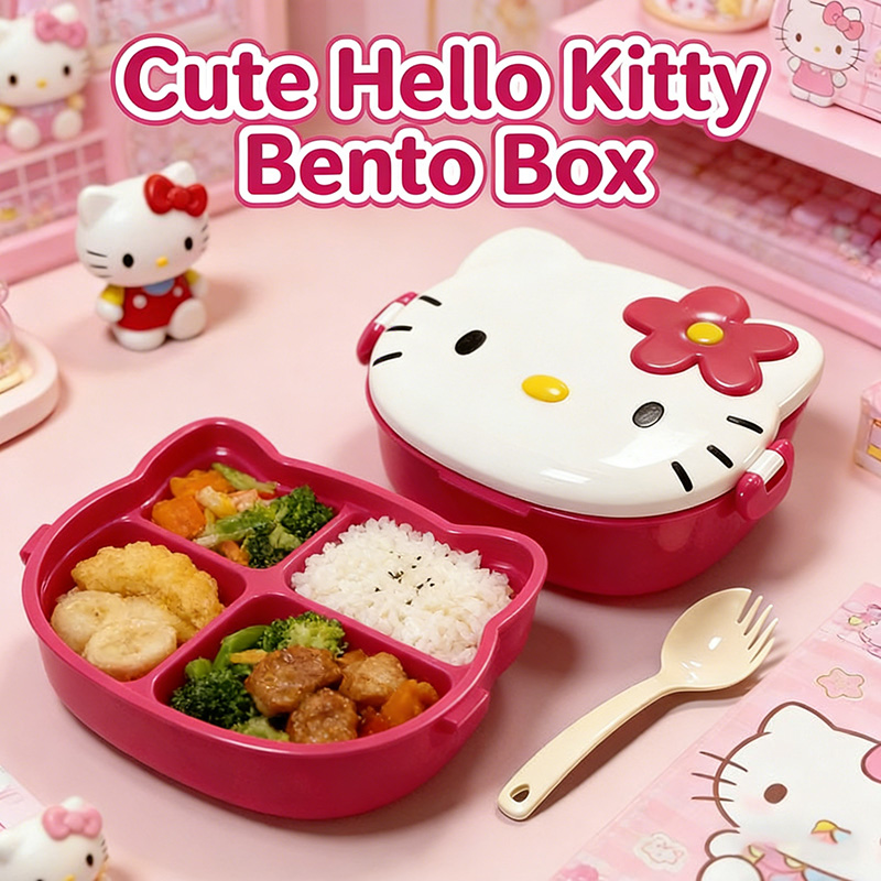 Kitty Double Layer Lunch Box F - Food Grocery Snacks 评论和价格