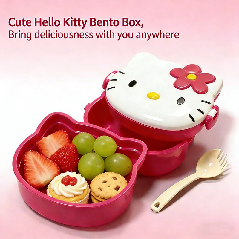 Kitty Double Layer Lunch Box F - Food Grocery Snacks 评论和价格