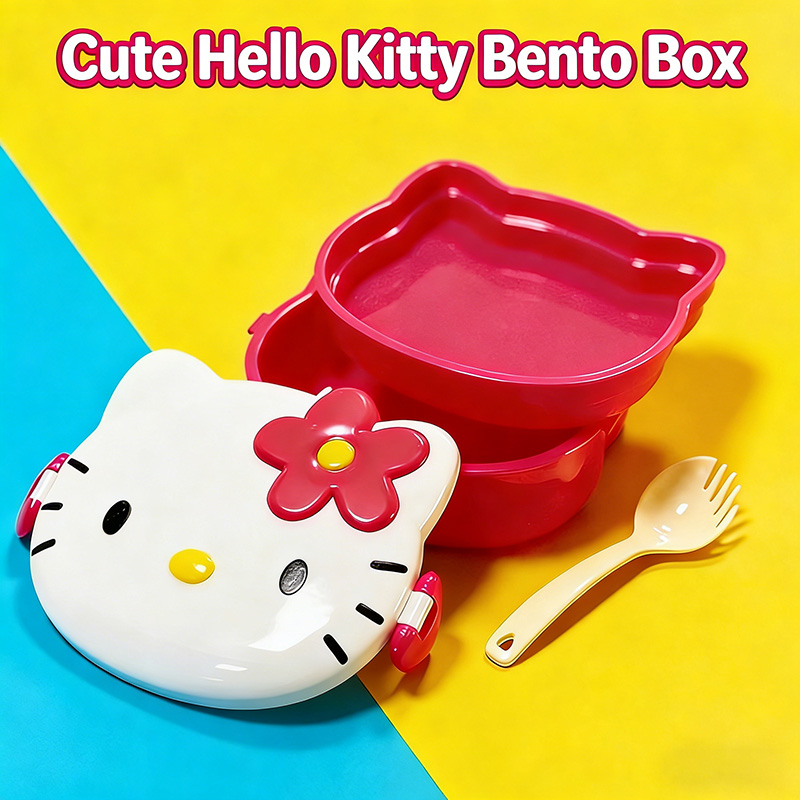 Kitty Double Layer Lunch Box F - Food Grocery Snacks 评论和价格