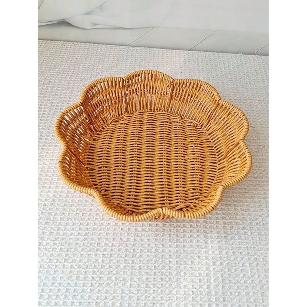 1pc Handmade Woven Rattan Styl - Food Snacks Basket 评论和价格