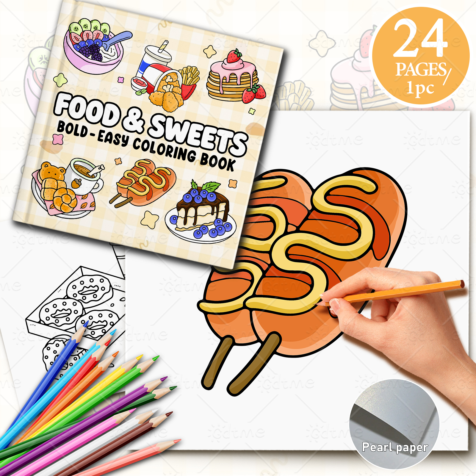 FOOD SWEETS Bold-easy Patterns - Food And Snacks Coloring Book 评论和价格