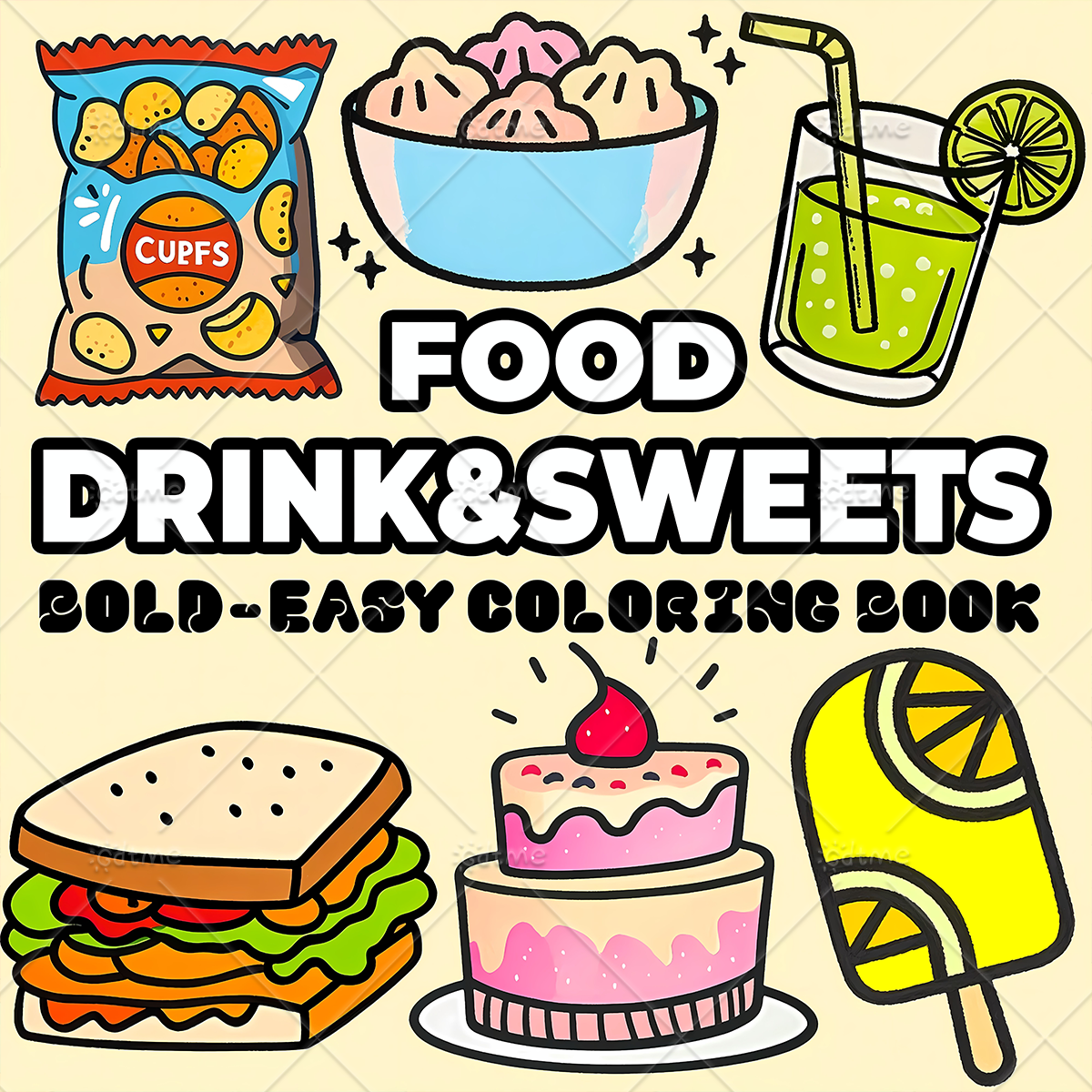 Food Drinks & Sweets Bold & Ea - Food And Snacks Coloring Book 评论和价格