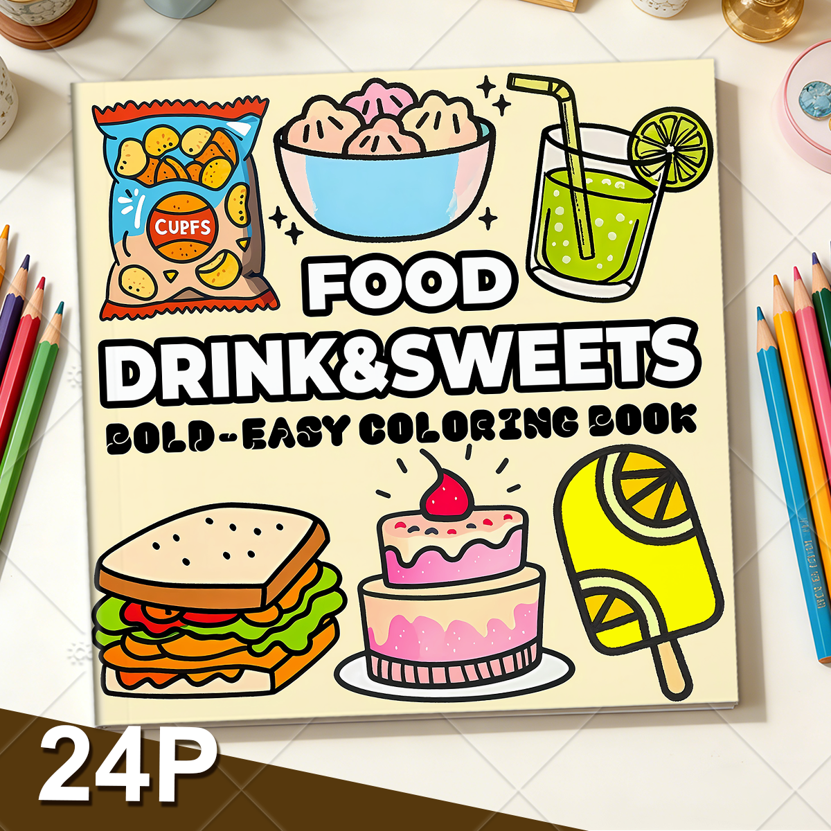 Food Drinks & Sweets Bold & Ea - Food And Snacks Coloring Book 评论和价格