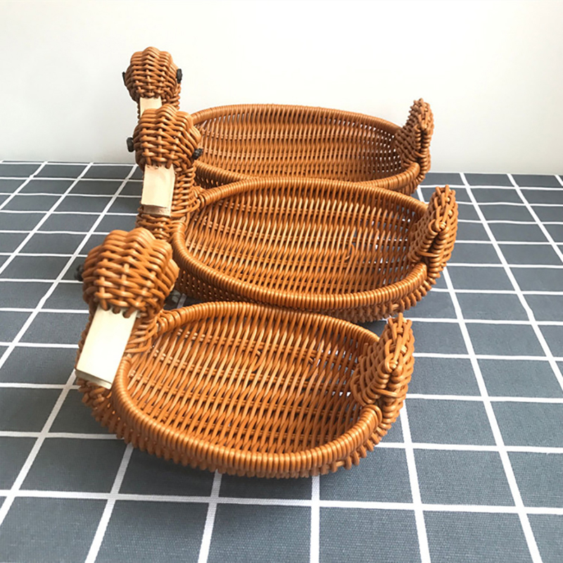 Rattan Woven Fruit Basket Cute - Food Snacks Basket 评论和价格