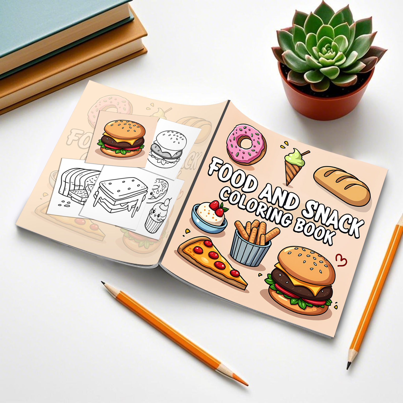 FOOD AND SNACK Coloring Book F - Food And Snacks Coloring Book 评论和价格
