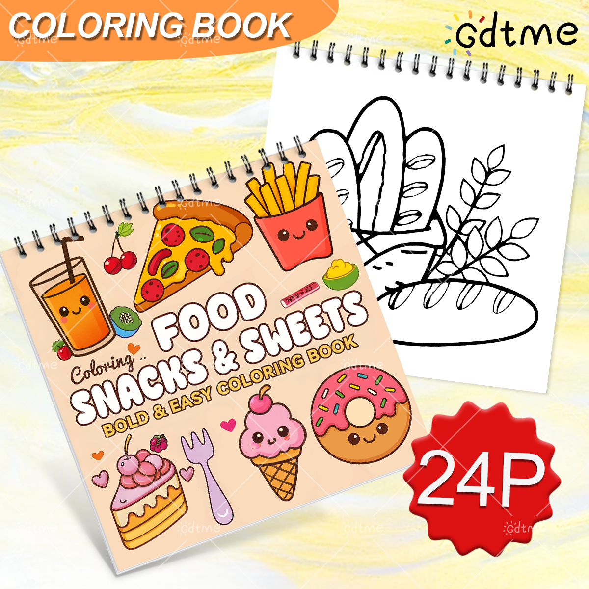 FOOD SNACKS & SWEETS Themed Co - Food And Snacks Coloring Book 评论和价格