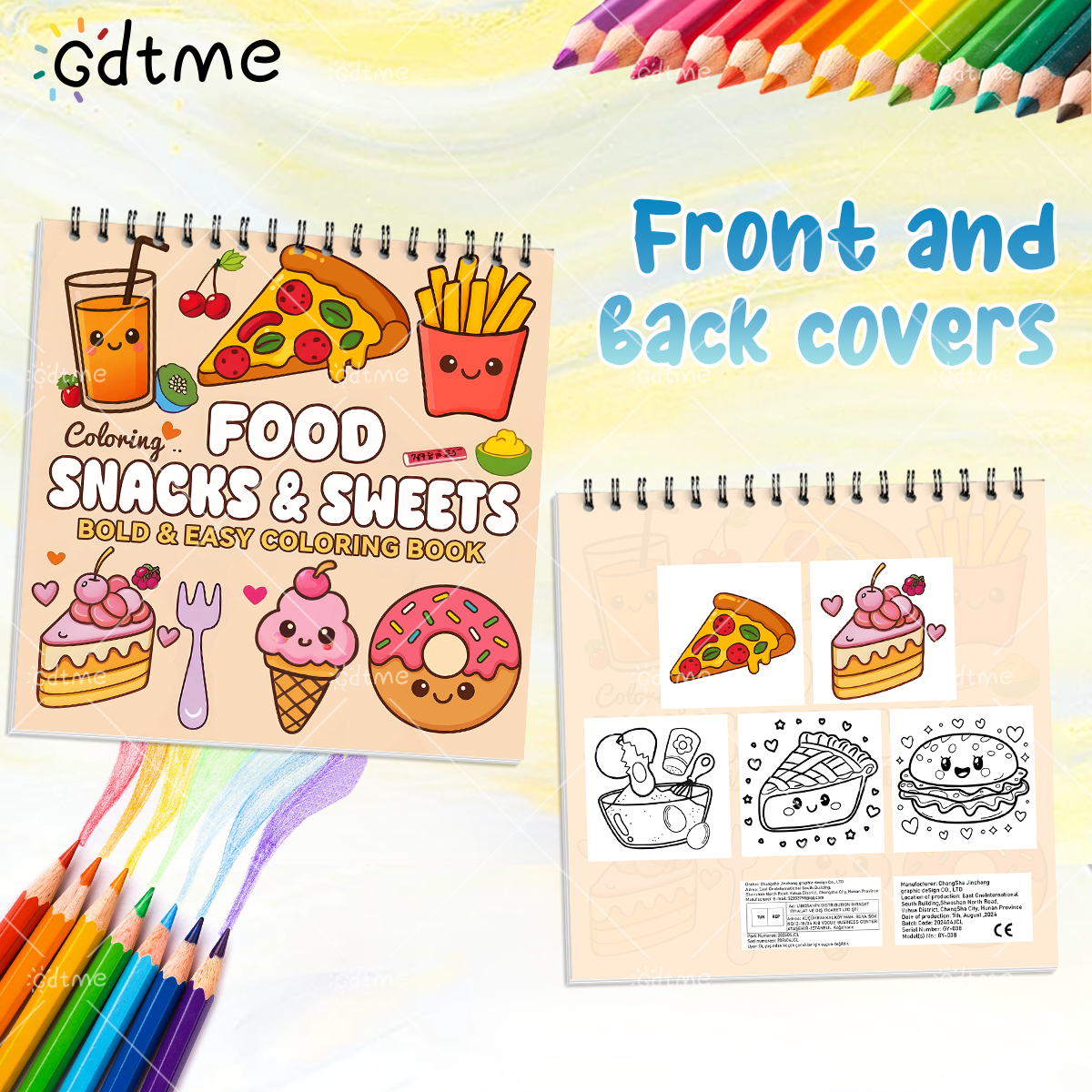 FOOD SNACKS & SWEETS Themed Co - Food And Snacks Coloring Book 评论和价格