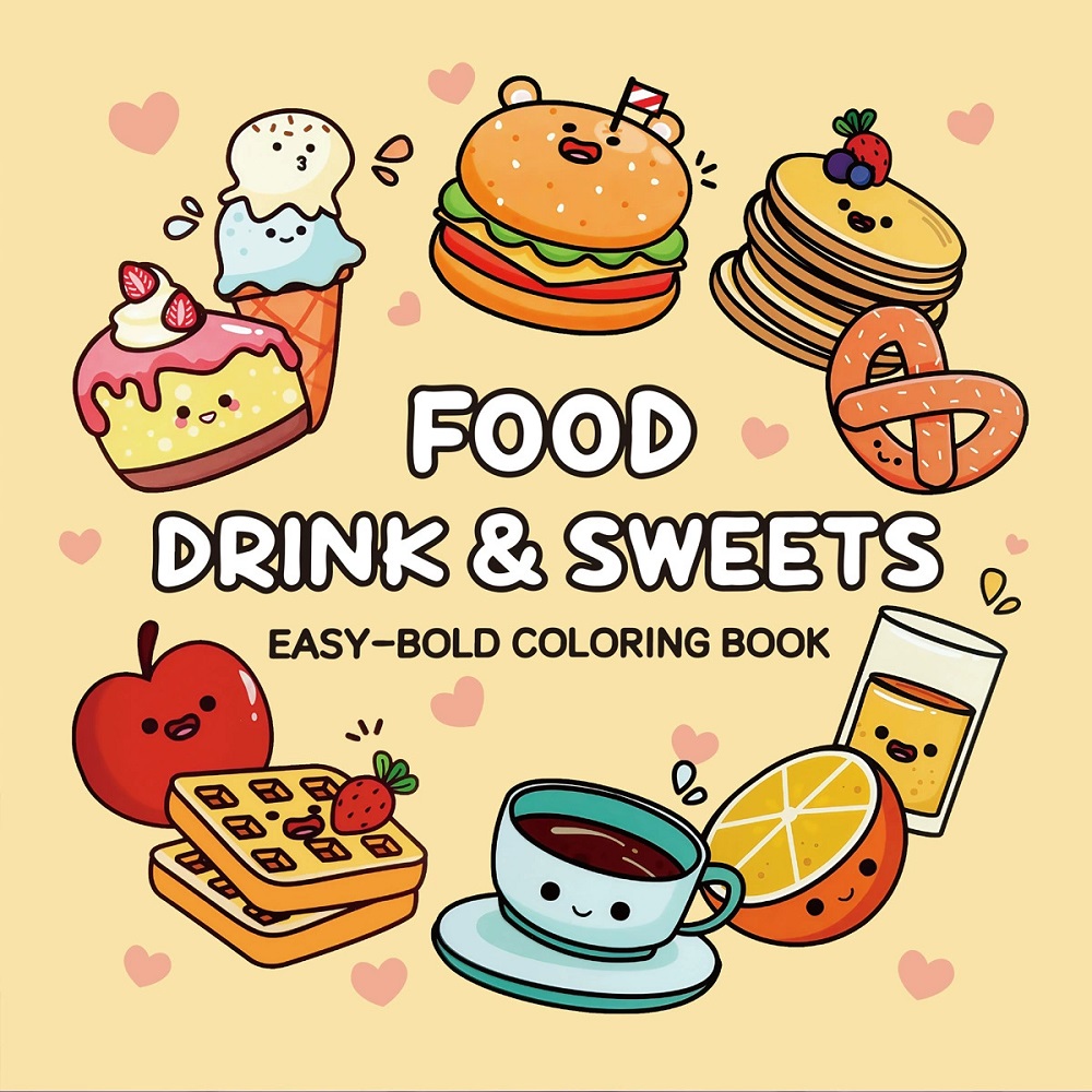 Food Drink & Sweets Easy-bold  - Food And Snacks Coloring Book 评论和价格