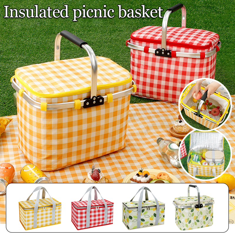 Retro Pastoral Lunch Bag Foldi - Food Snacks Basket 评论和价格