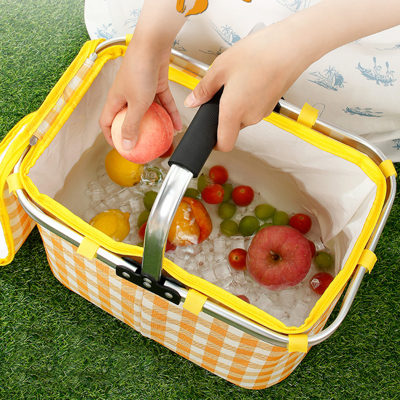 Retro Pastoral Lunch Bag Foldi - Food Snacks Basket 评论和价格