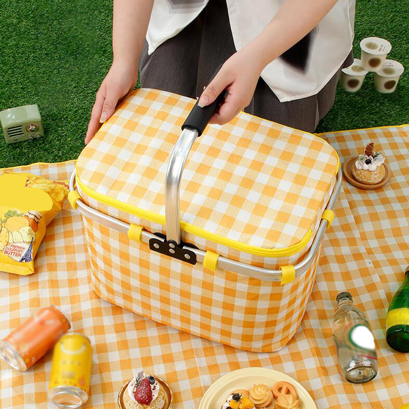 Retro Pastoral Lunch Bag Foldi - Food Snacks Basket 评论和价格