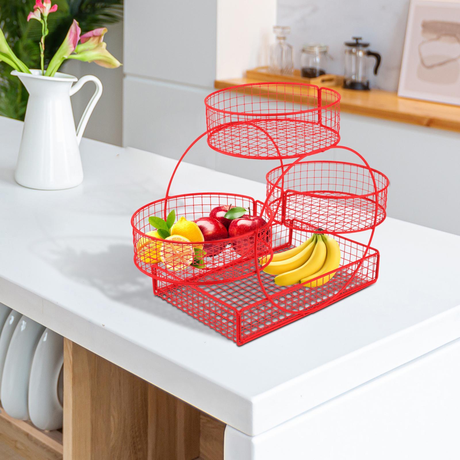 3 Layer Fruit Basket Counterto - Food Snacks Basket 评论和价格