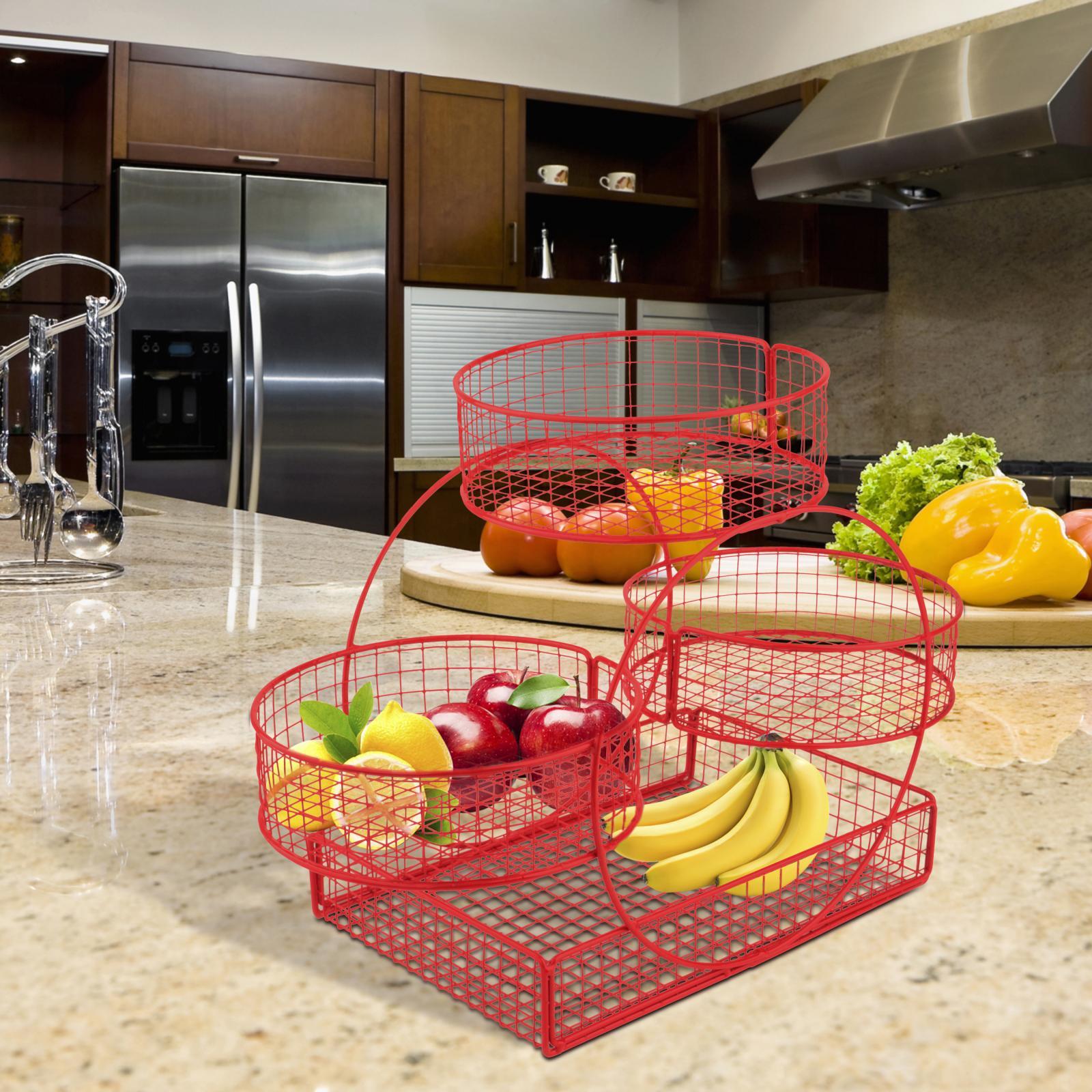 3 Layer Fruit Basket Counterto - Food Snacks Basket 评论和价格