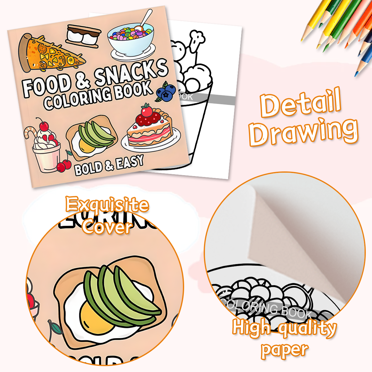 Delicious Food & Snack Themed  - Food And Snacks Coloring Book 评论和价格
