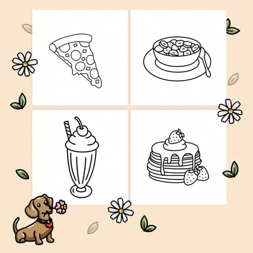 Food and Snacks Coloring Book  - Food And Snacks Coloring Book 评论和价格