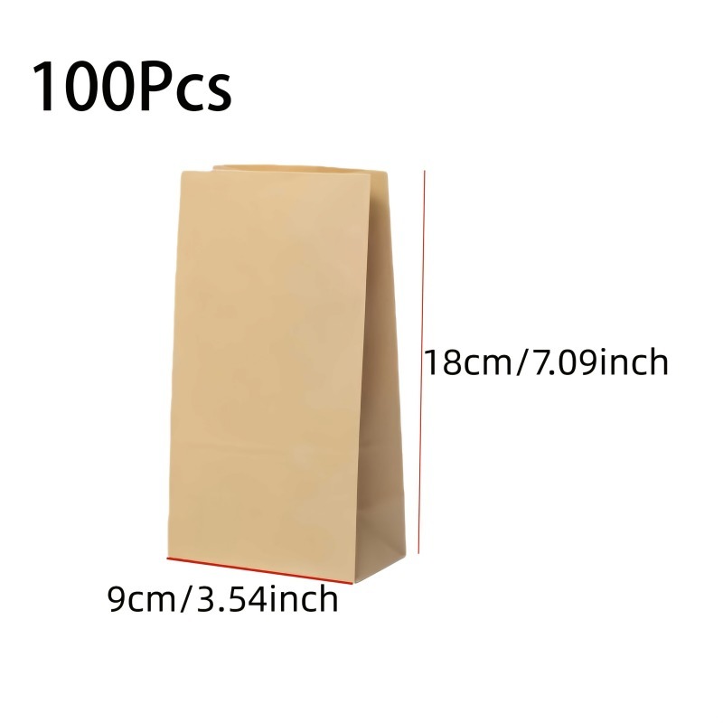 100/200Pcs Small Kraft Paper L - Food Grocery Snacks 评论和价格