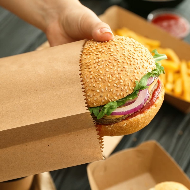 100/200Pcs Small Kraft Paper L - Food Grocery Snacks 评论和价格
