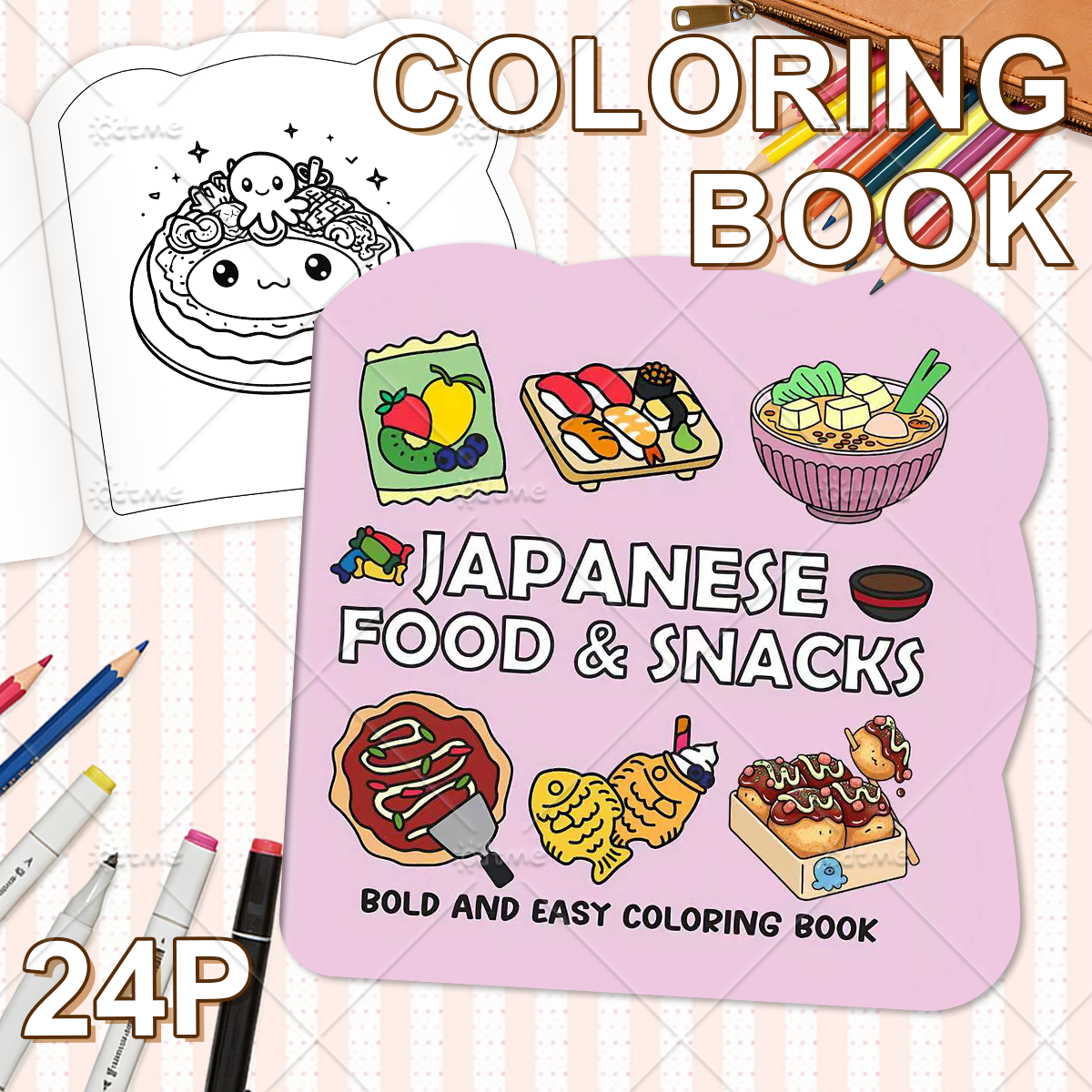 JAPANESE FOOD & SNACKS Irregul - Food And Snacks Coloring Book 评论和价格